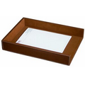 Brown Legal Size Rustic Leather Front Load Letter Tray